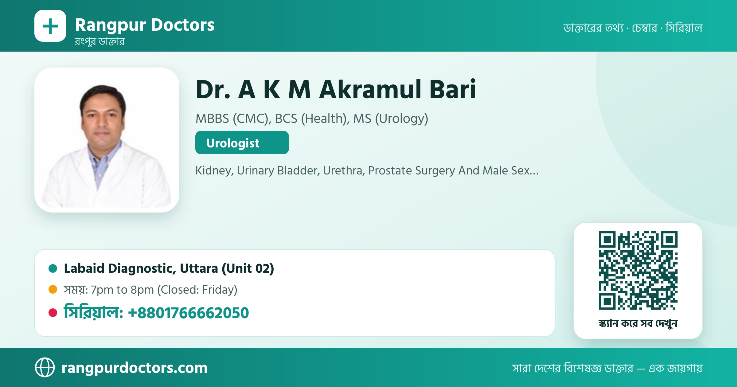 Dr. A K M Akramul Bari — share card