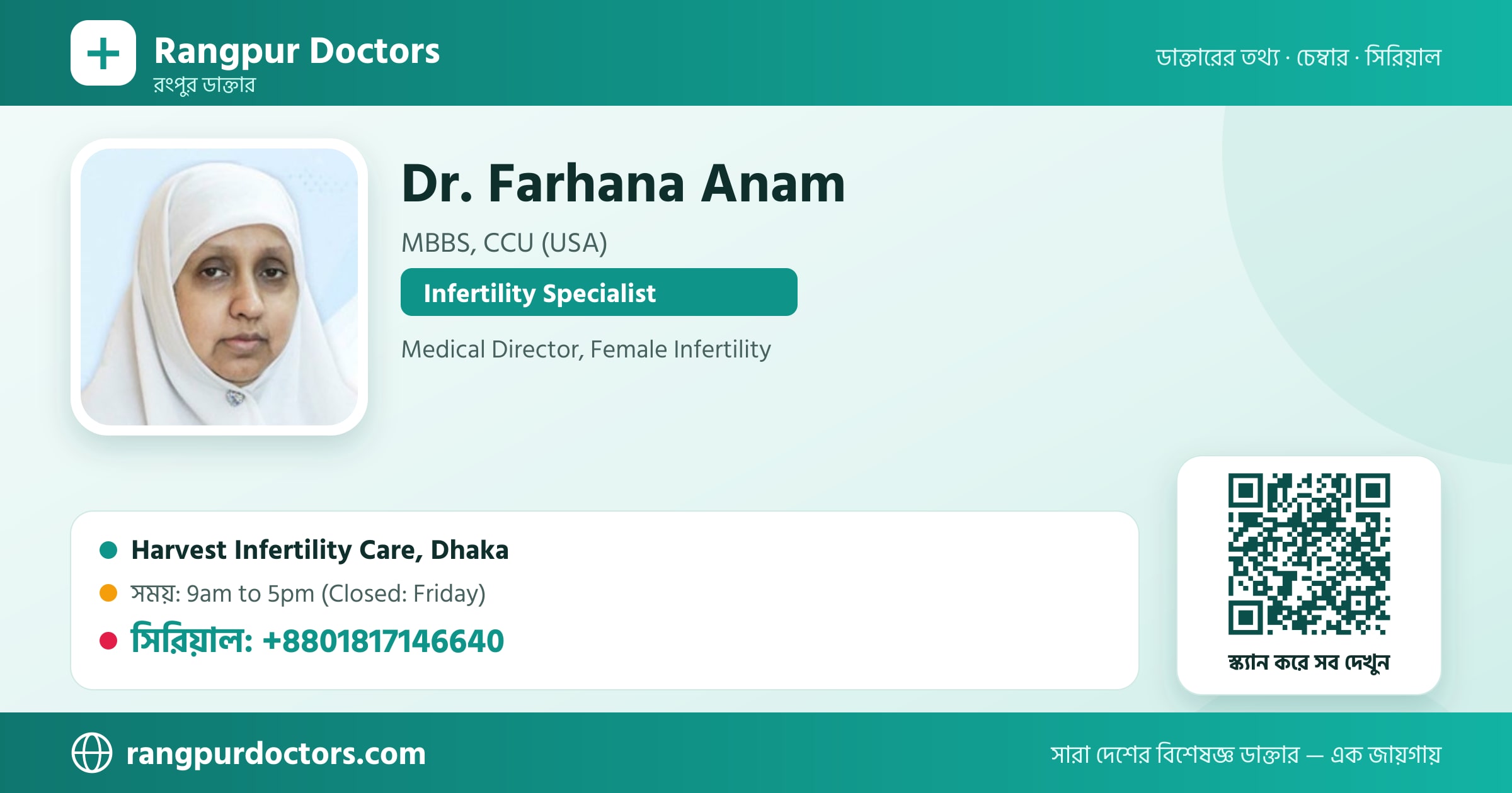 Dr. Farhana Anam — share card