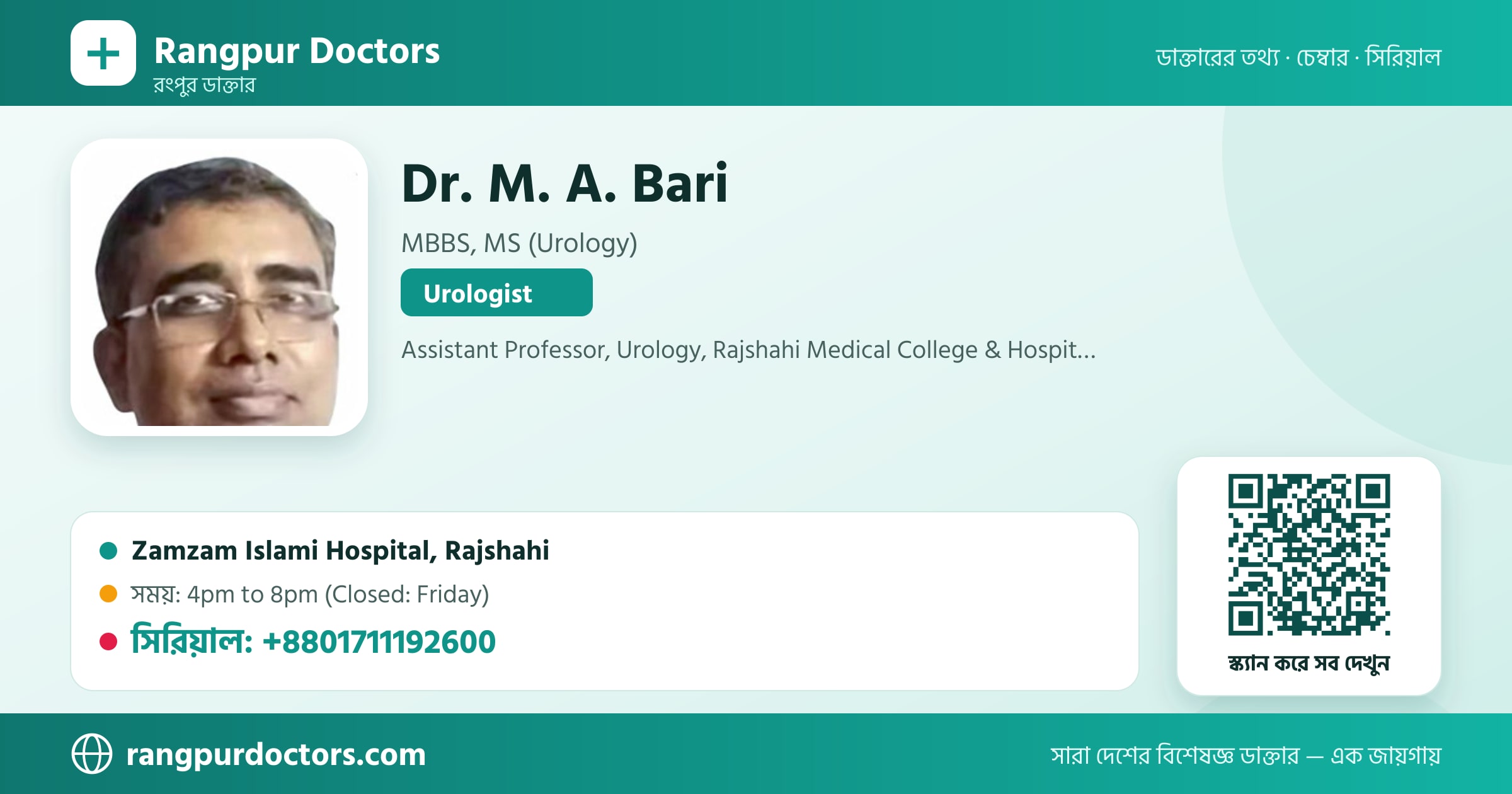 Dr. M. A. Bari — share card