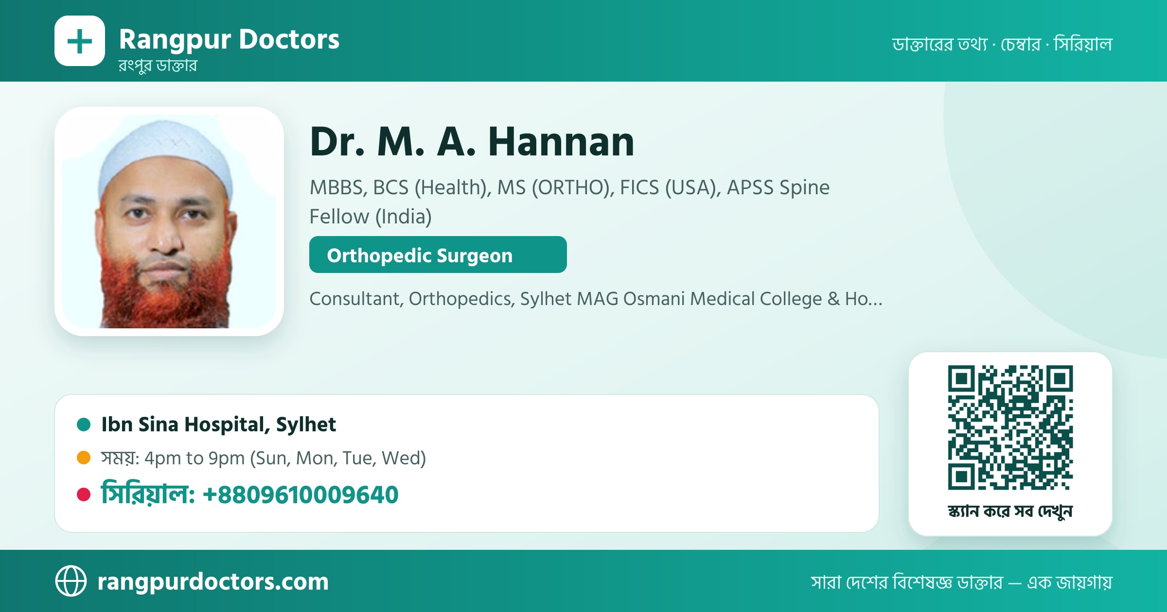 Dr. M. A. Hannan — share card