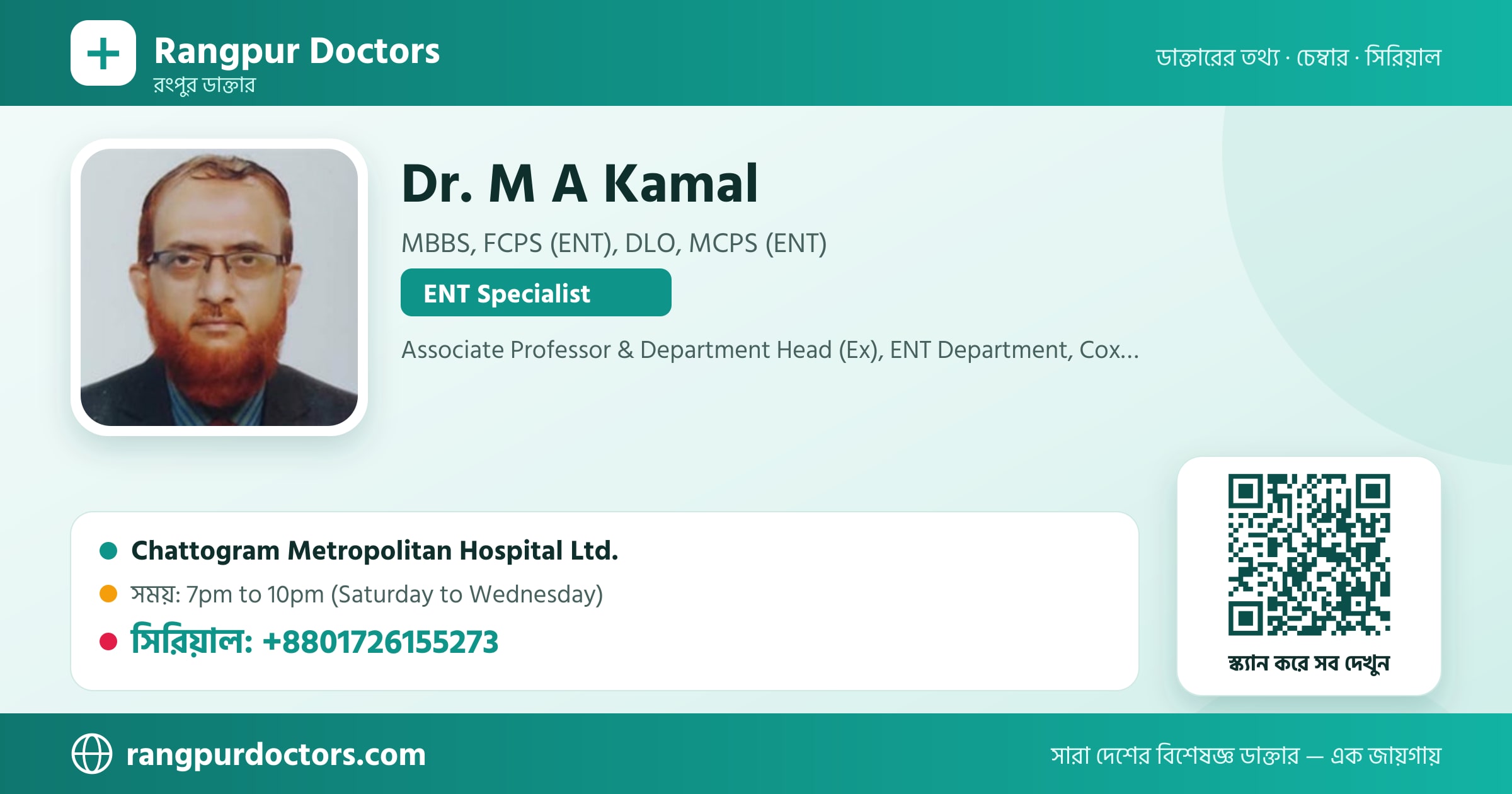 Dr. M A Kamal — share card