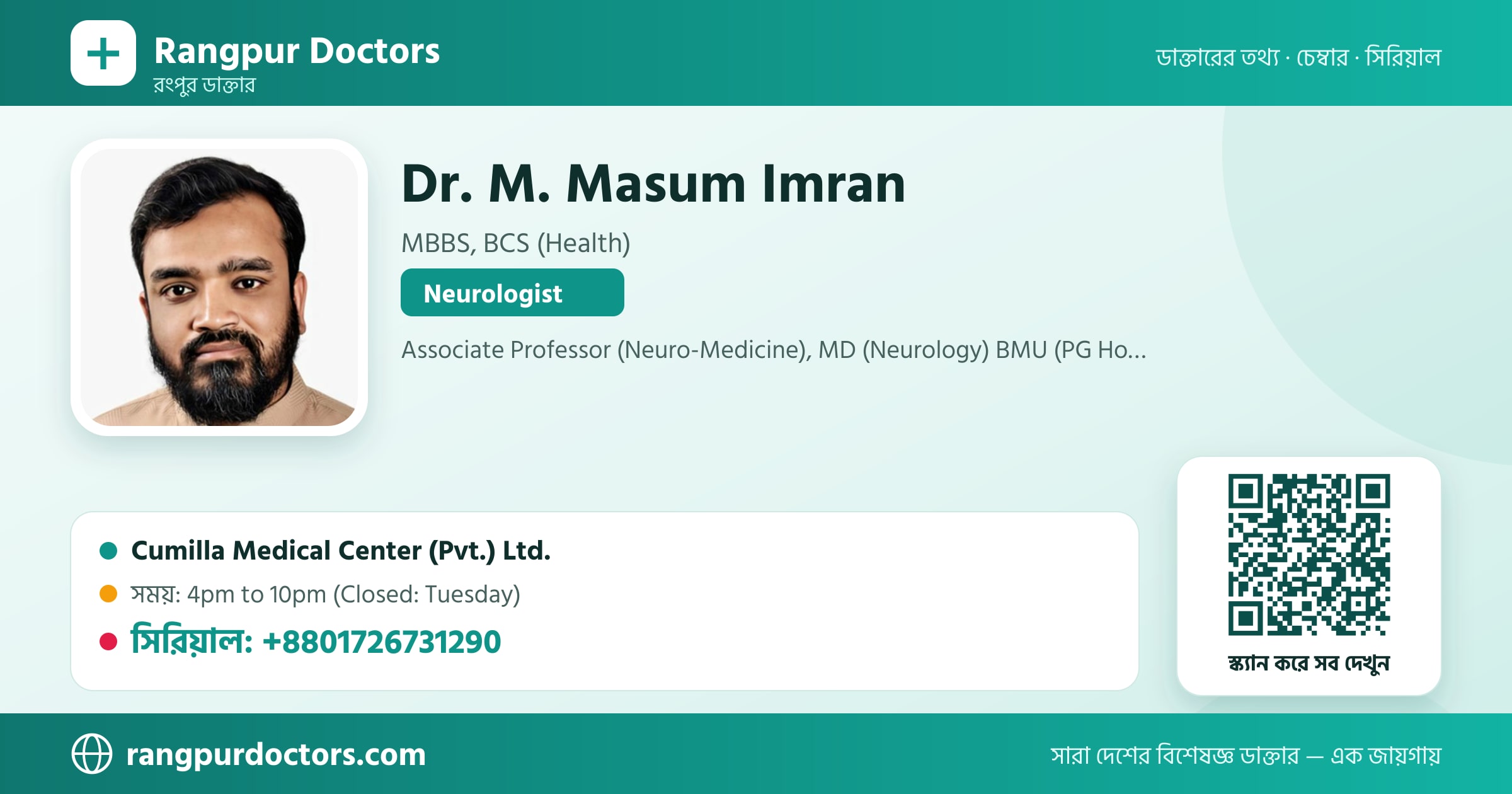 Dr. M. Masum Imran — share card
