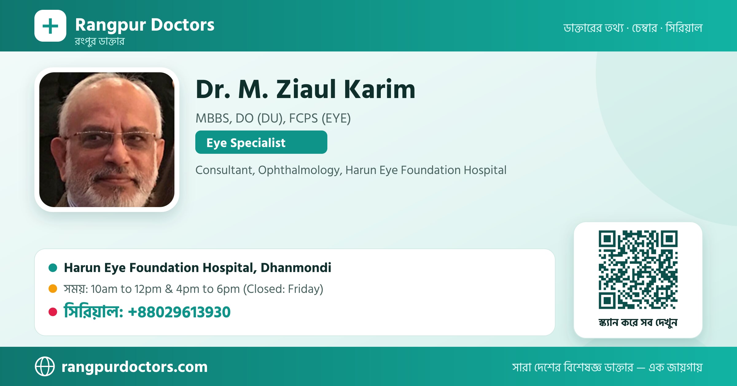 Dr. M. Ziaul Karim — share card