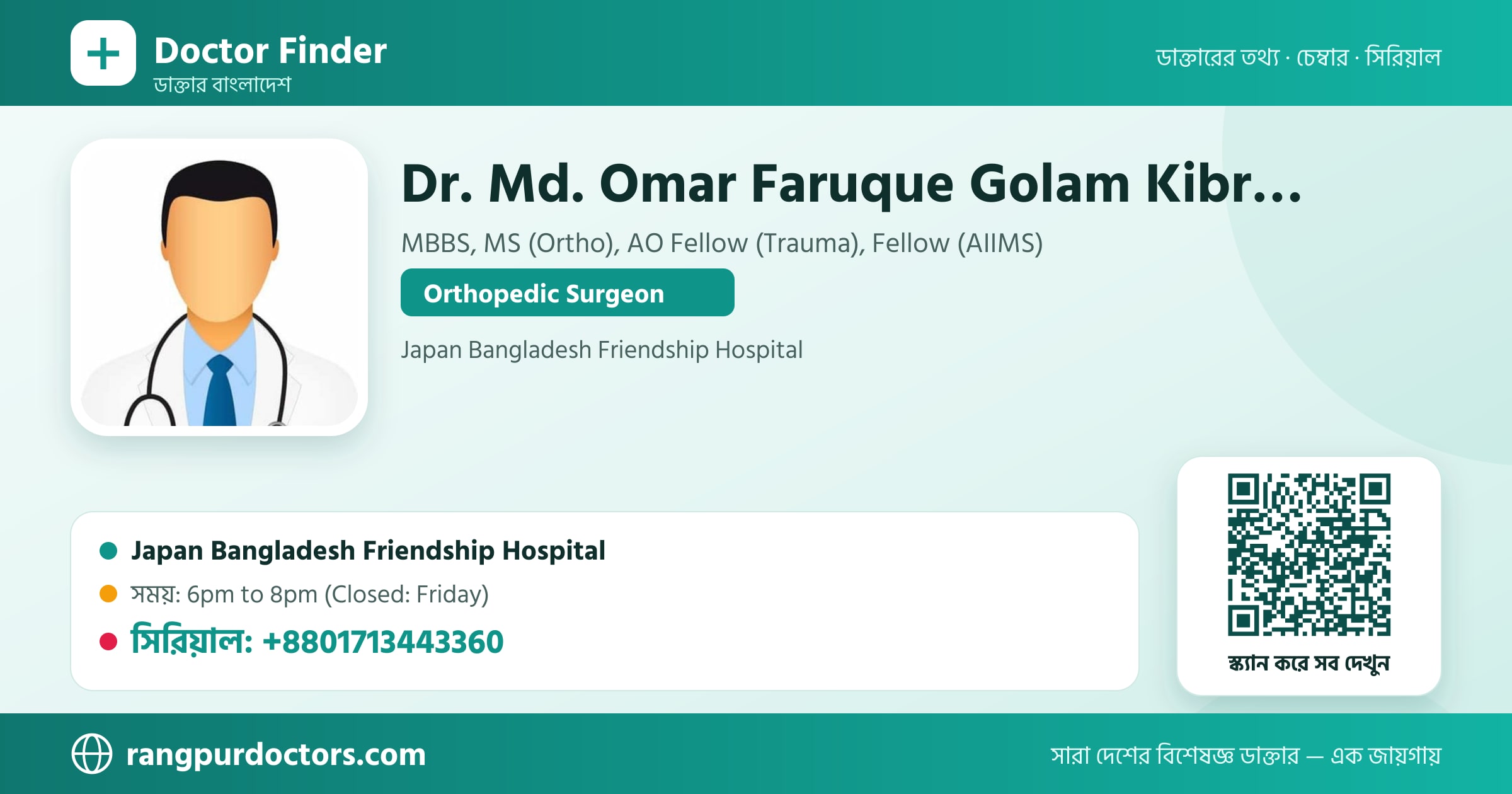 Dr. Md. Omar Faruque Golam Kibria — share card