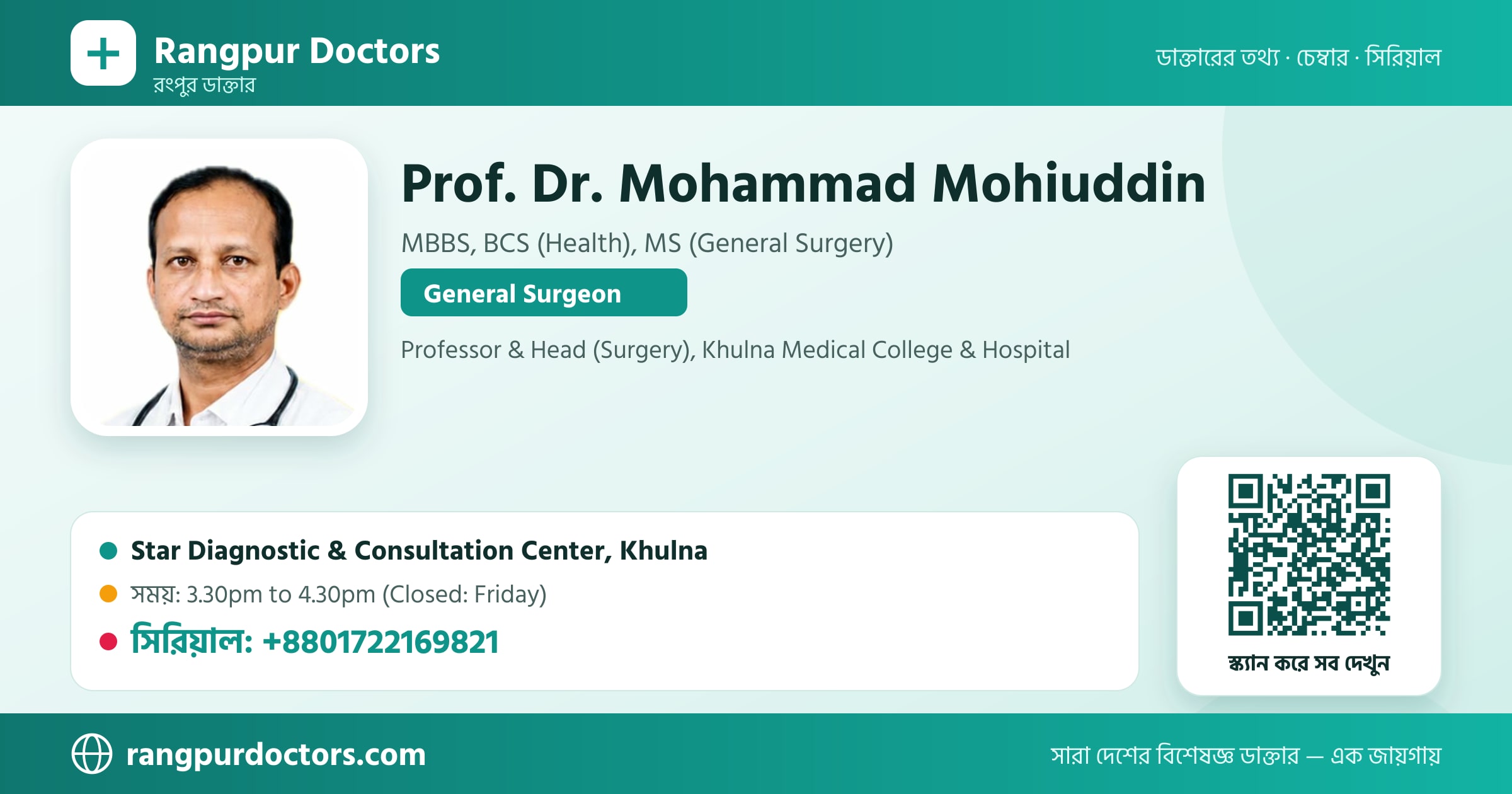 Prof. Dr. Mohammad Mohiuddin — share card