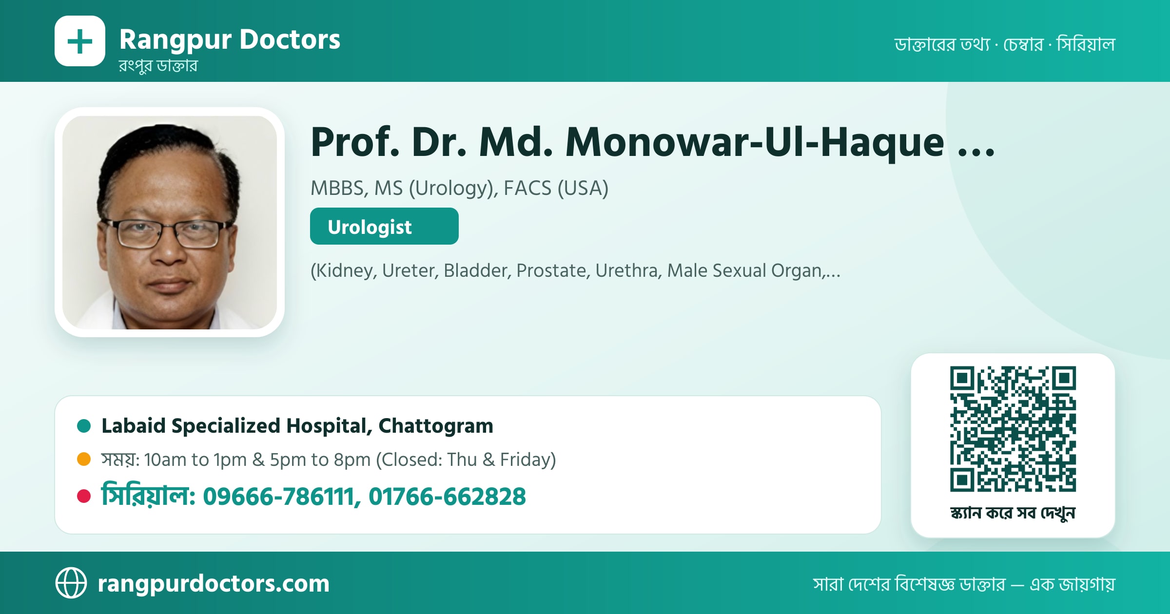 Prof. Dr. Md. Monowar-Ul-Haque (Shamim) — share card