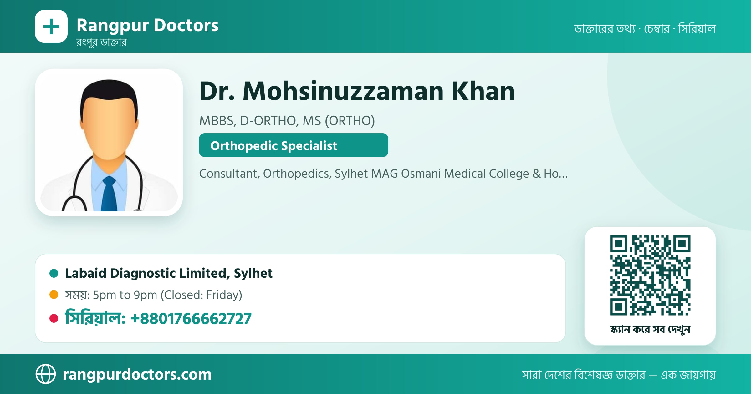 Dr. Mohsinuzzaman Khan — share card