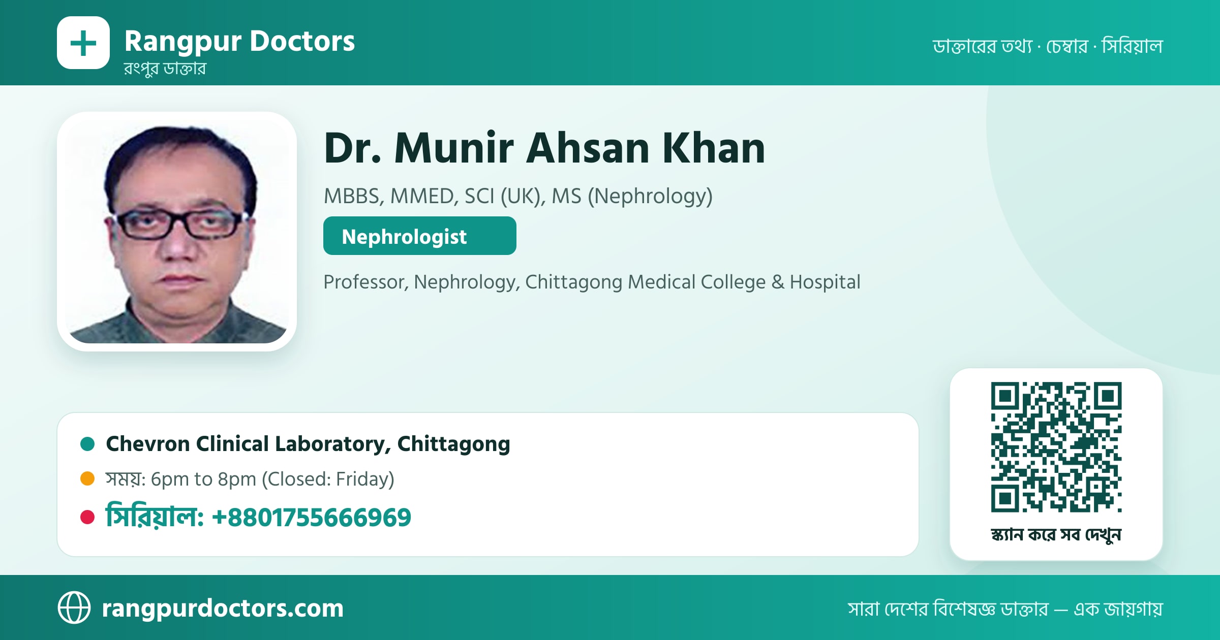 Dr. Munir Ahsan Khan — share card