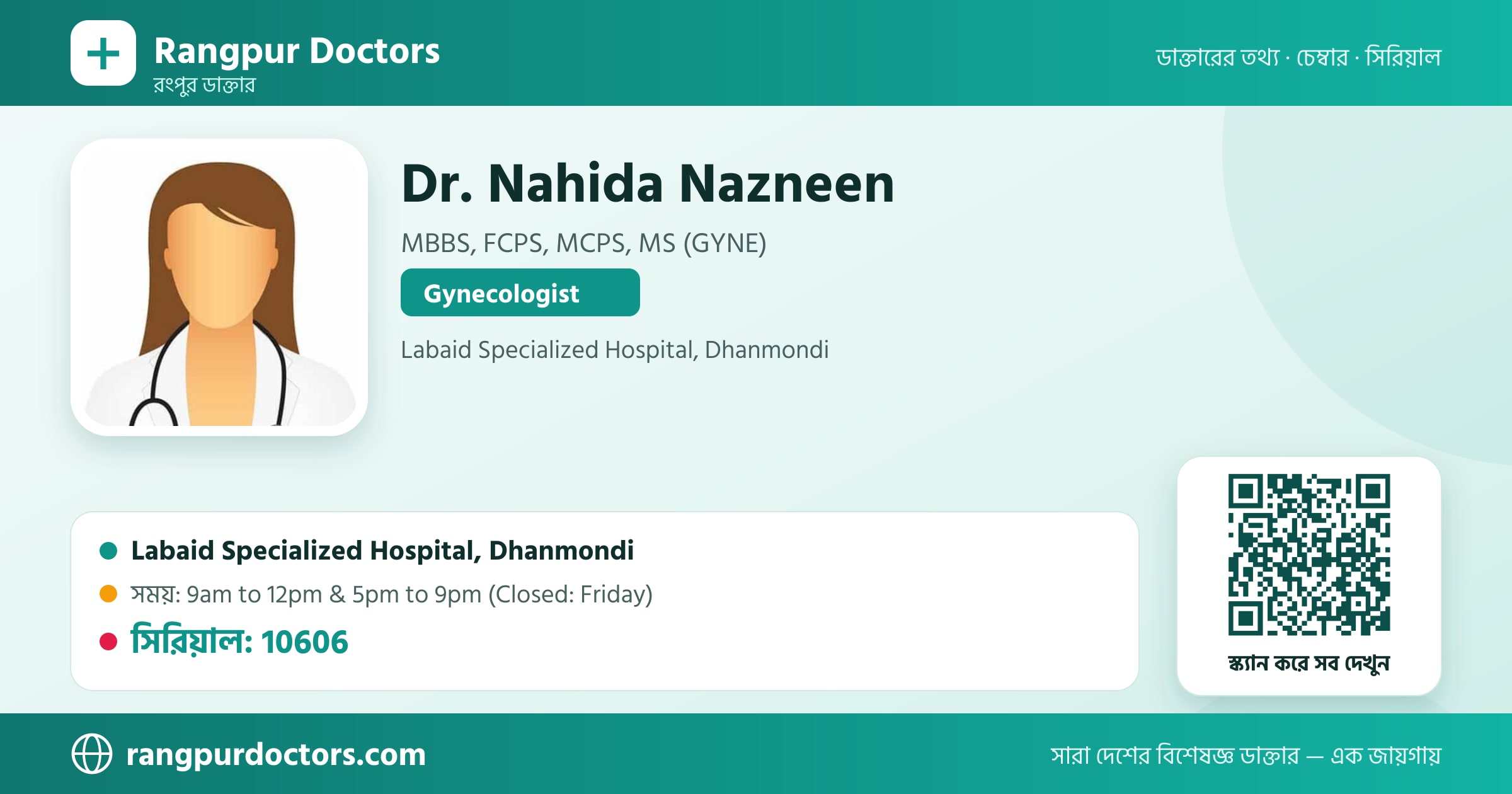 Dr. Nahida Nazneen — share card
