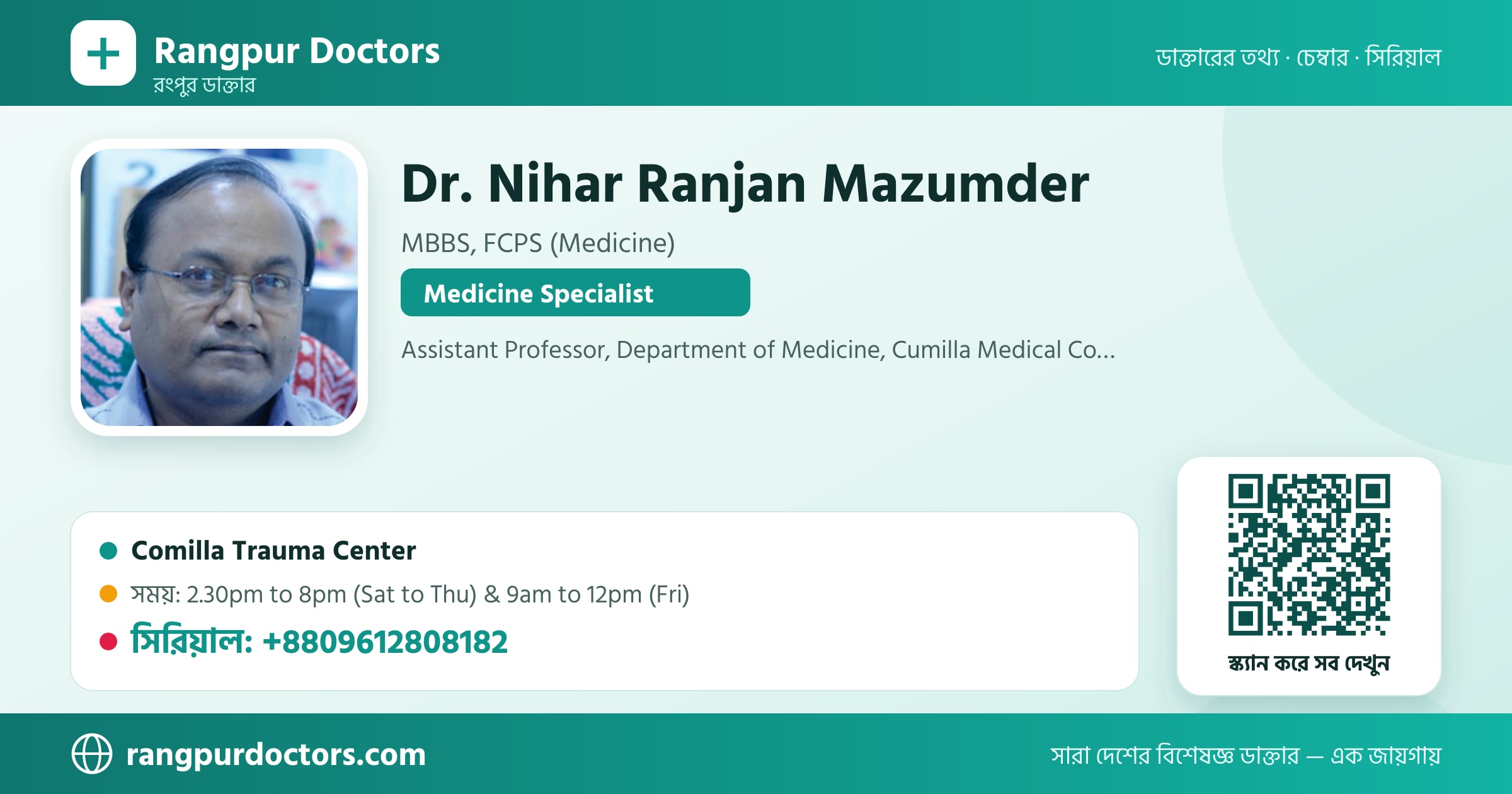 Dr. Nihar Ranjan Mazumder — share card