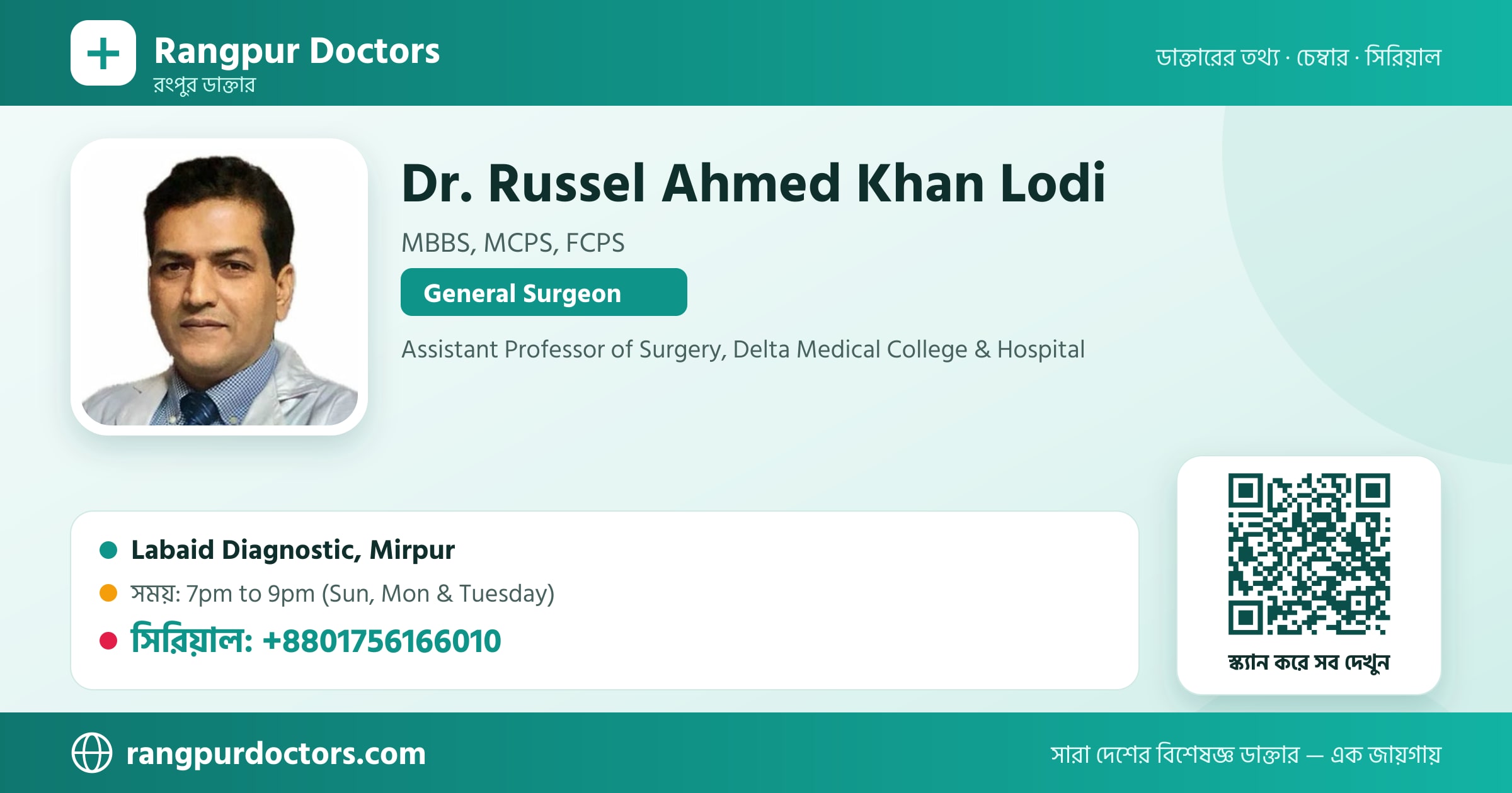 Dr. Russel Ahmed Khan Lodi — share card