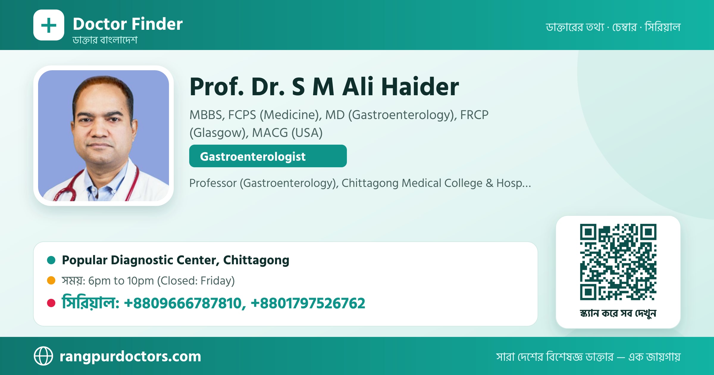 Prof. Dr. S M Ali Haider — share card