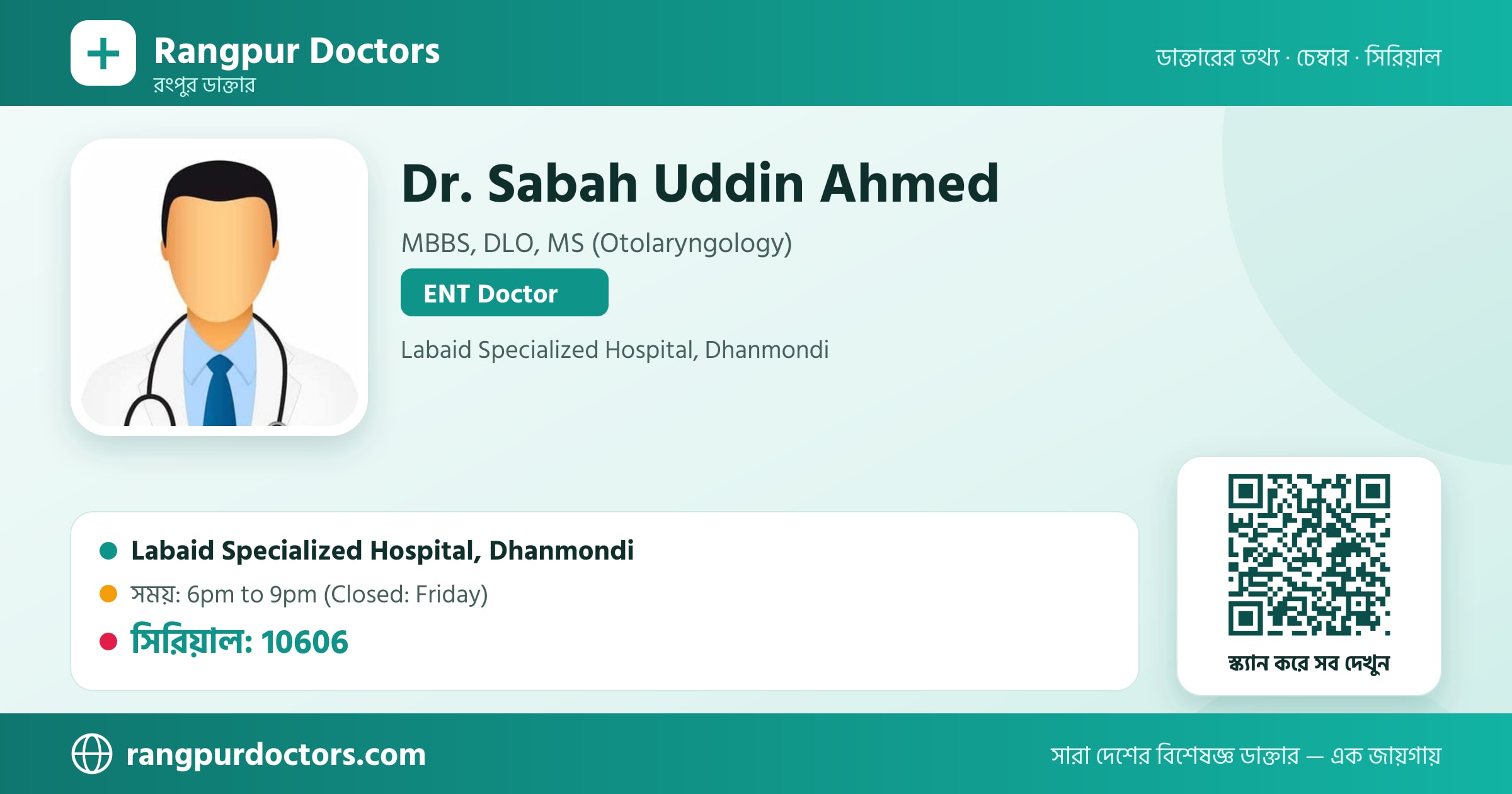 Dr. Sabah Uddin Ahmed — share card