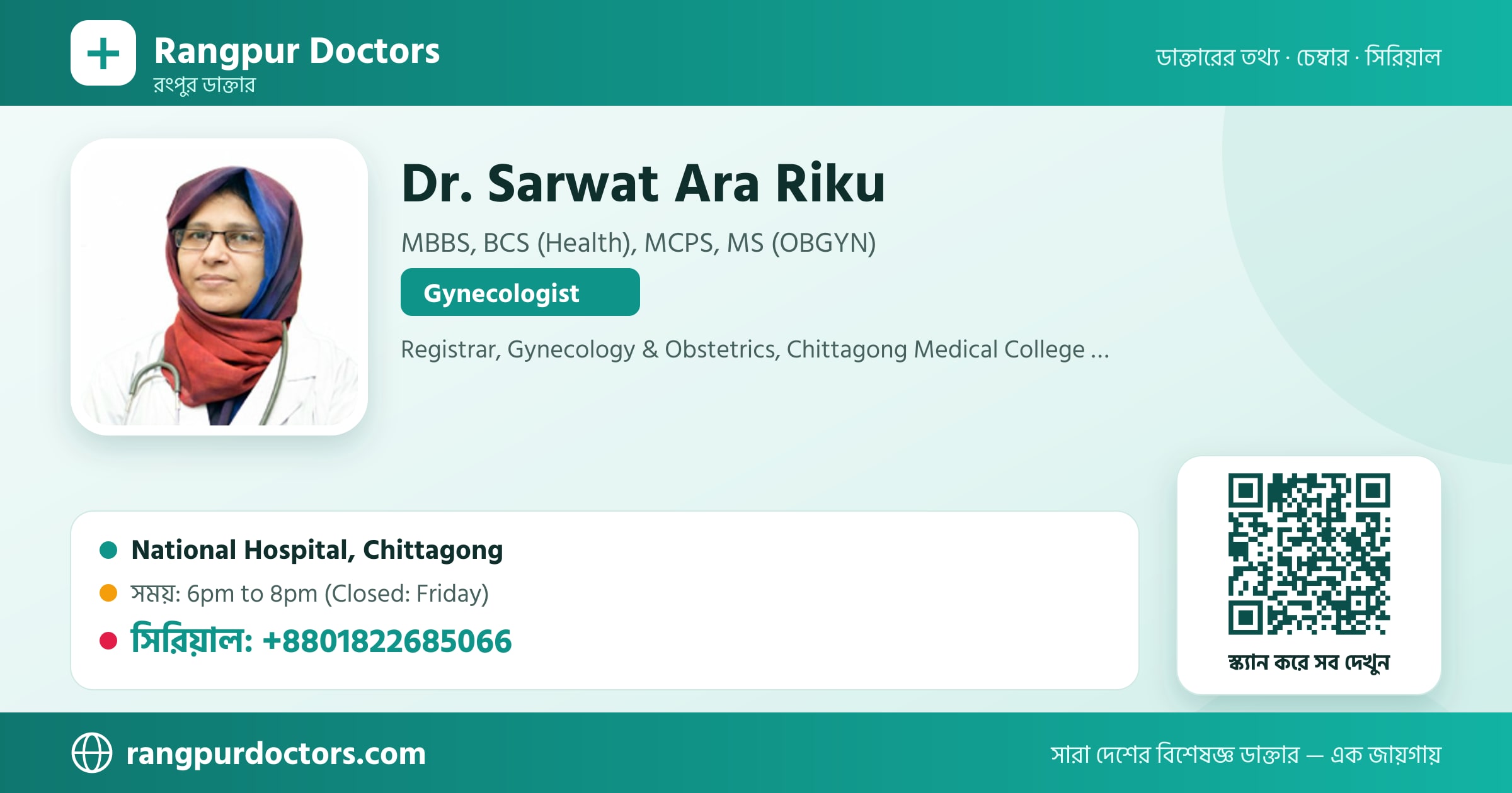 Dr. Sarwat Ara Riku — share card