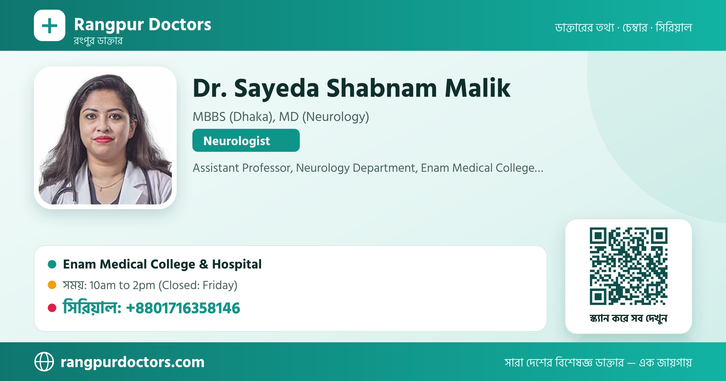 Dr. Sayeda Shabnam Malik — share card
