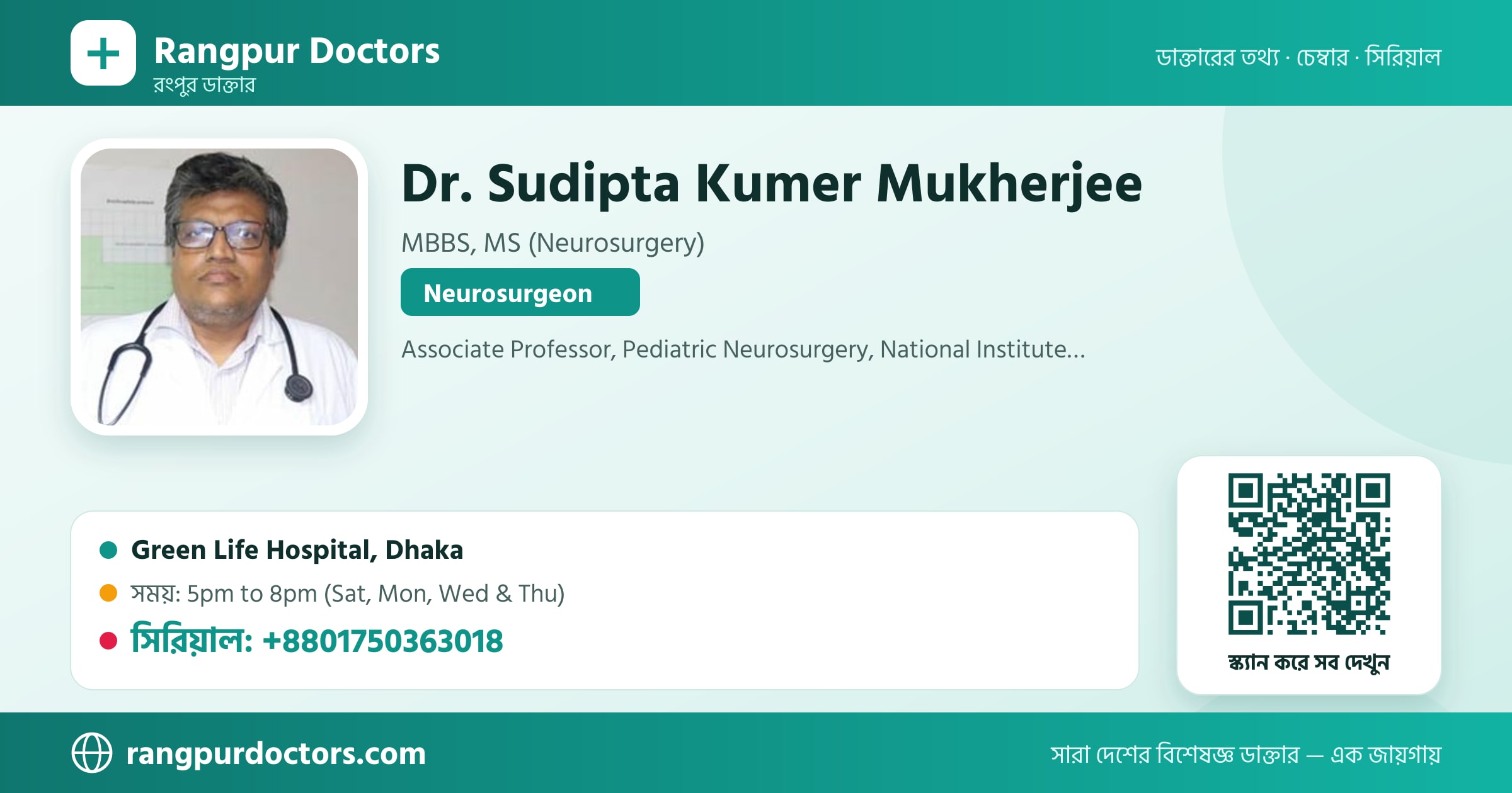 Dr. Sudipta Kumer Mukherjee — share card