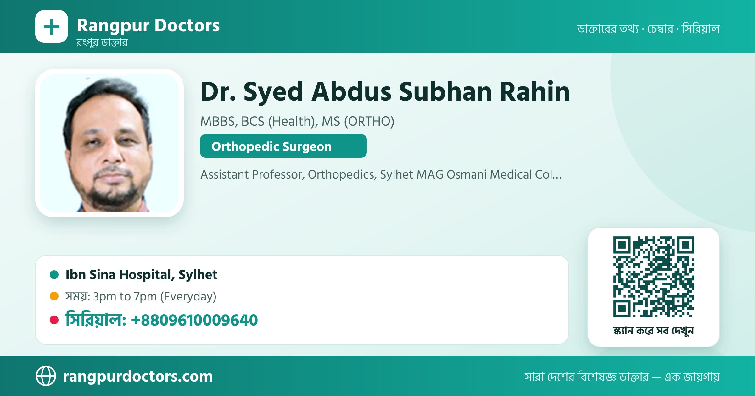 Dr. Syed Abdus Subhan Rahin — share card