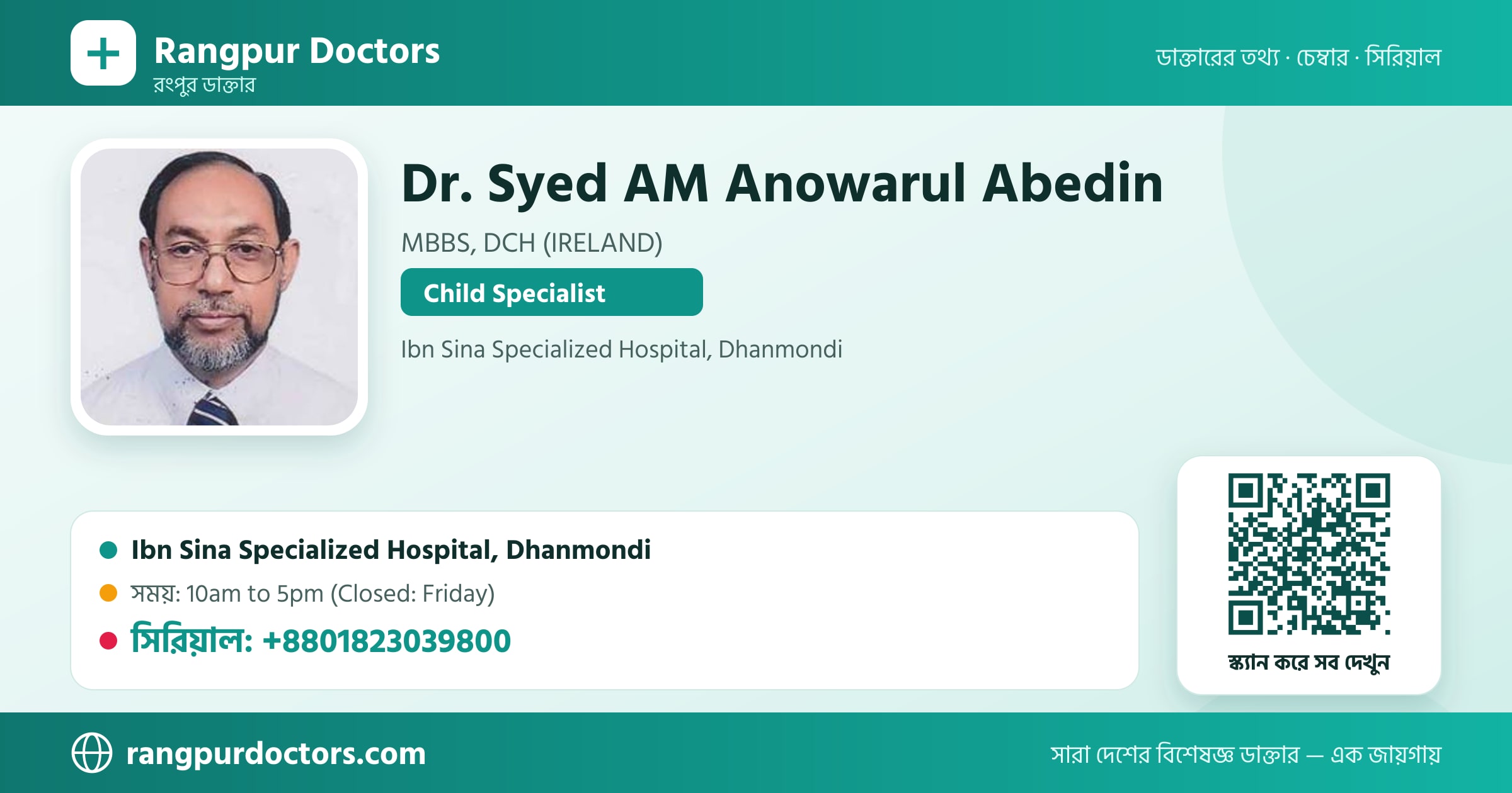 Dr. Syed AM Anowarul Abedin — share card