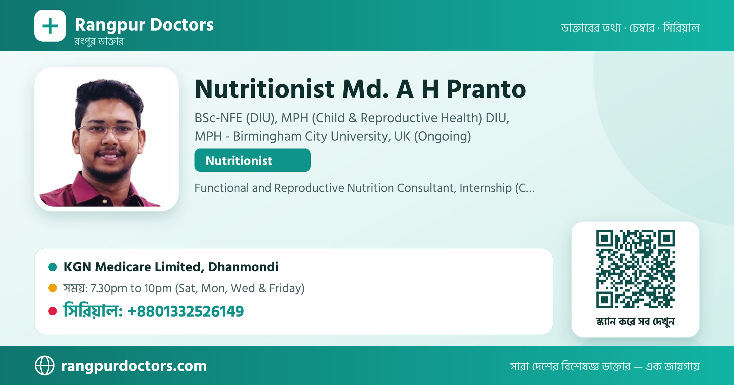 Nutritionist Md. A H Pranto — share card