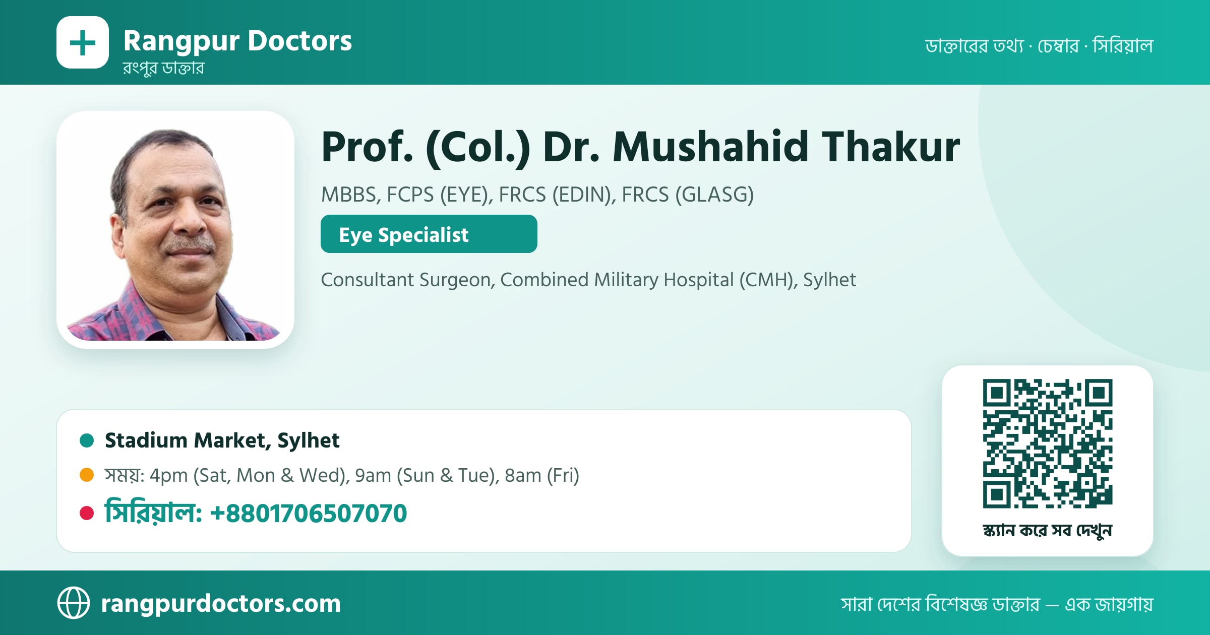 Prof. (Col.) Dr. Mushahid Thakur — share card