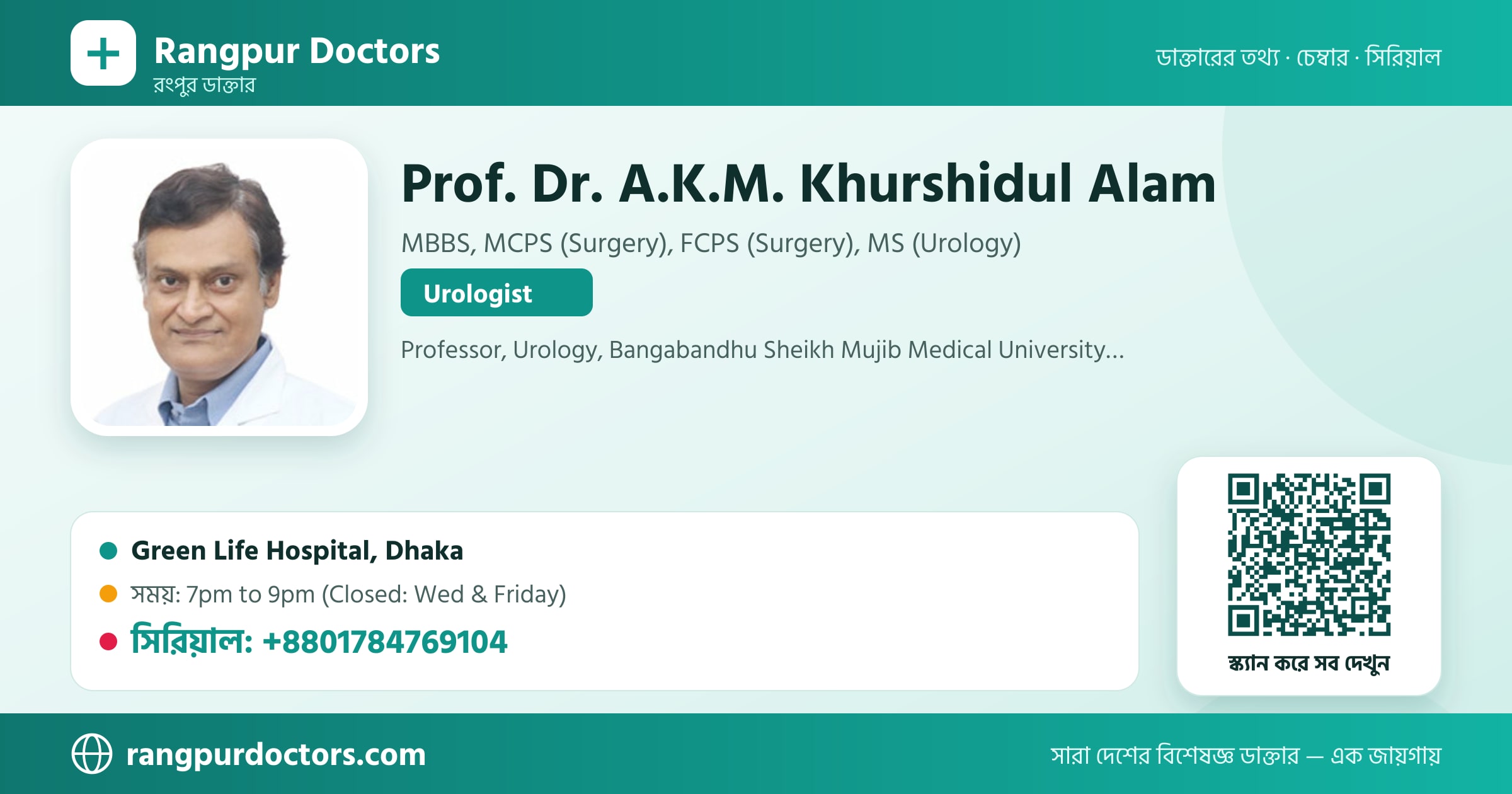 Prof. Dr. A.K.M. Khurshidul Alam — share card