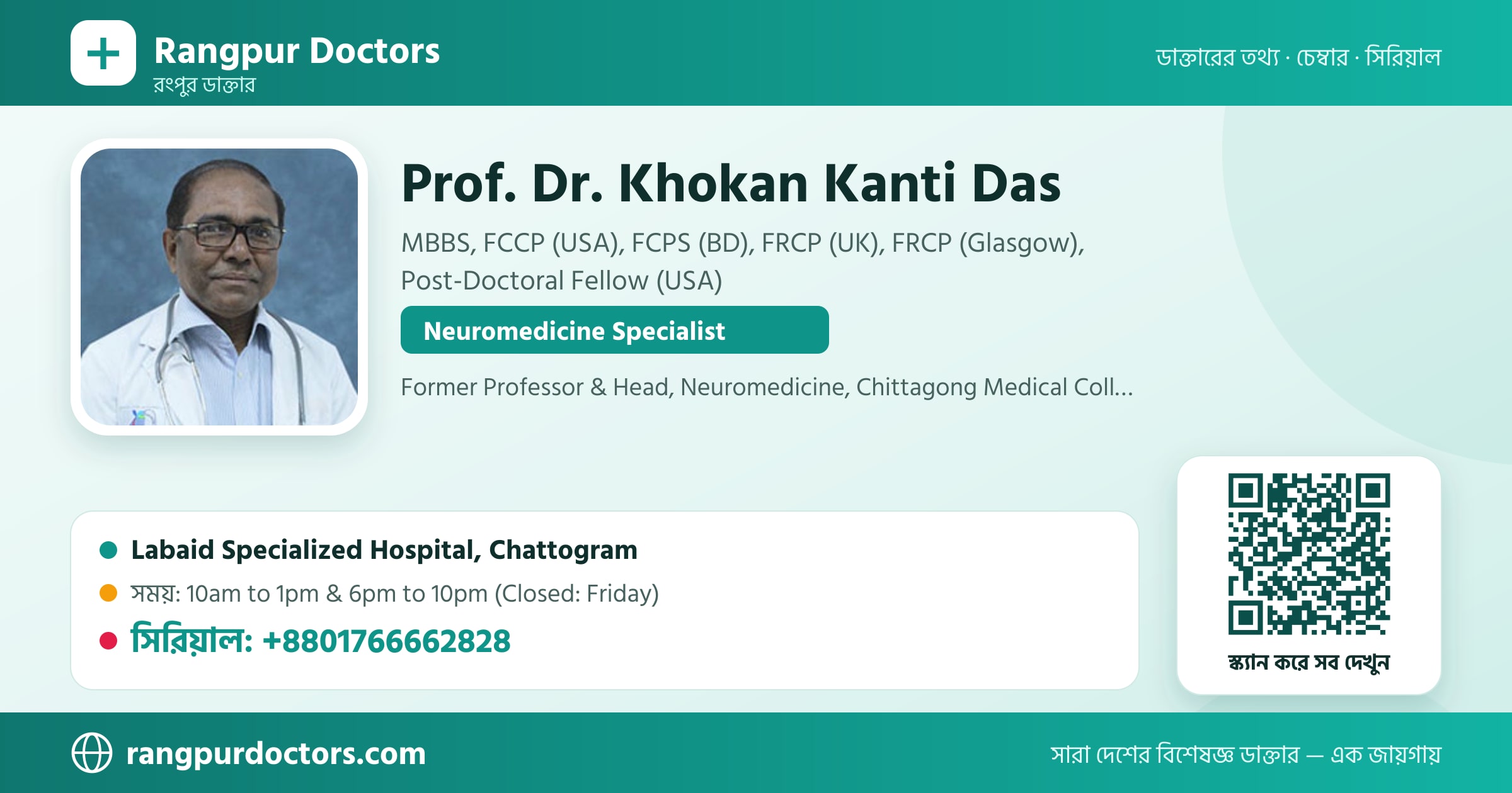 Prof. Dr. Khokan Kanti Das — share card