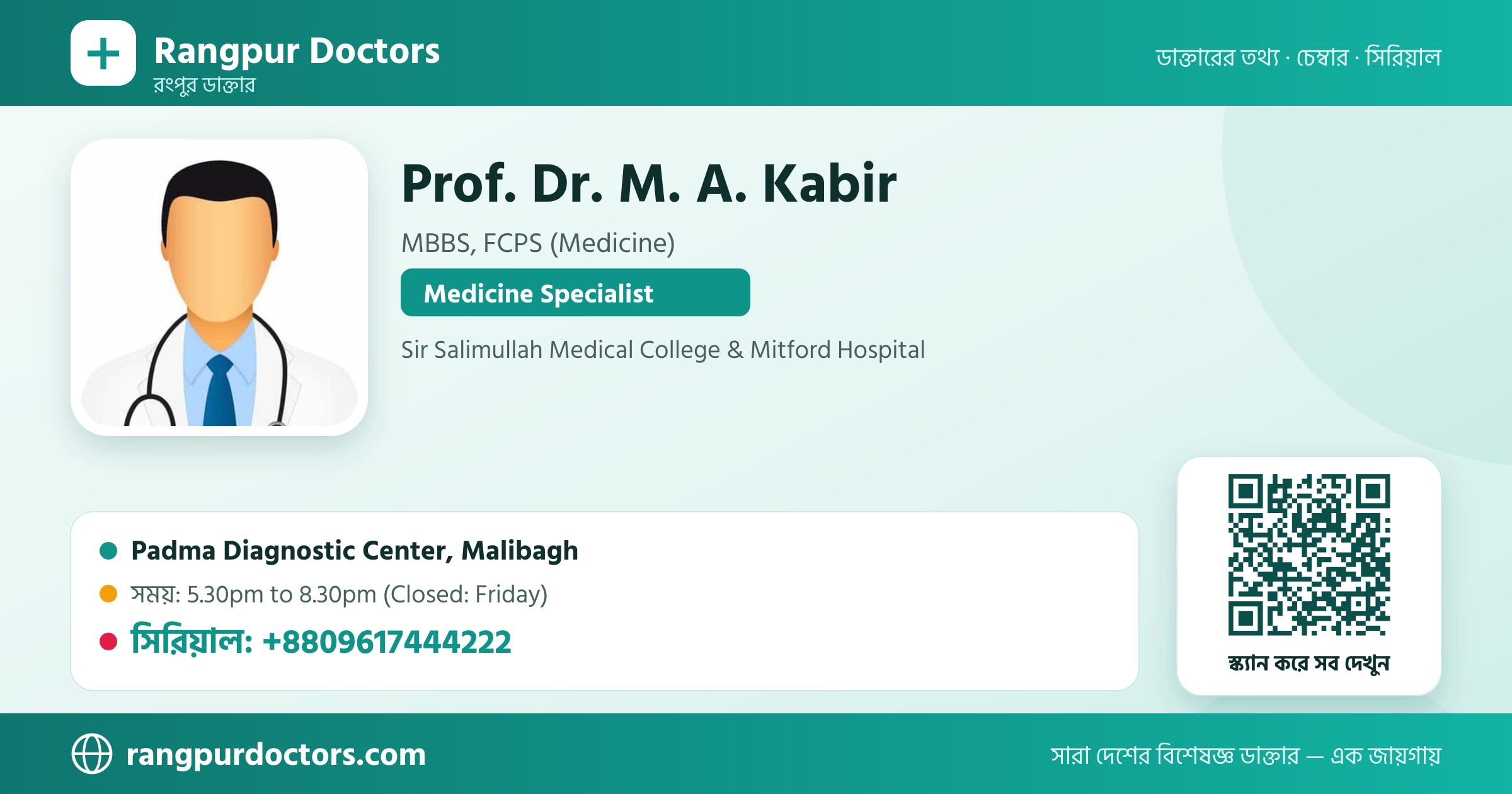 Prof. Dr. M. A. Kabir — share card