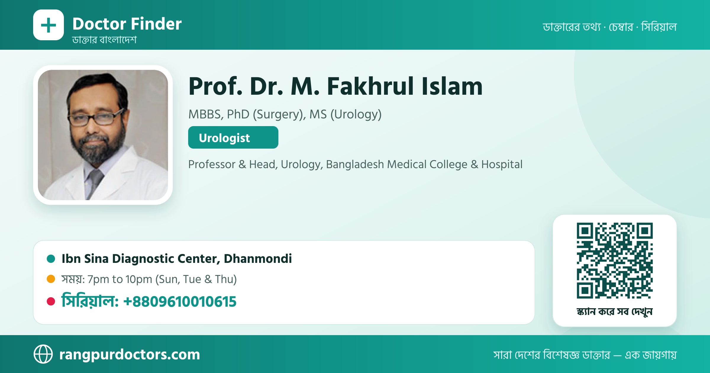 Prof. Dr. M. Fakhrul Islam — share card