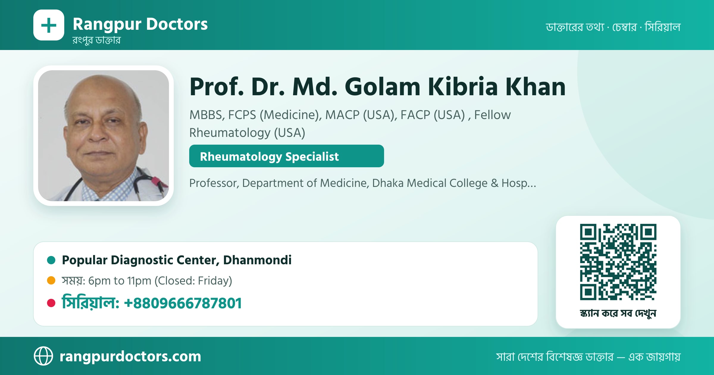 Prof. Dr. Md. Golam Kibria Khan — share card