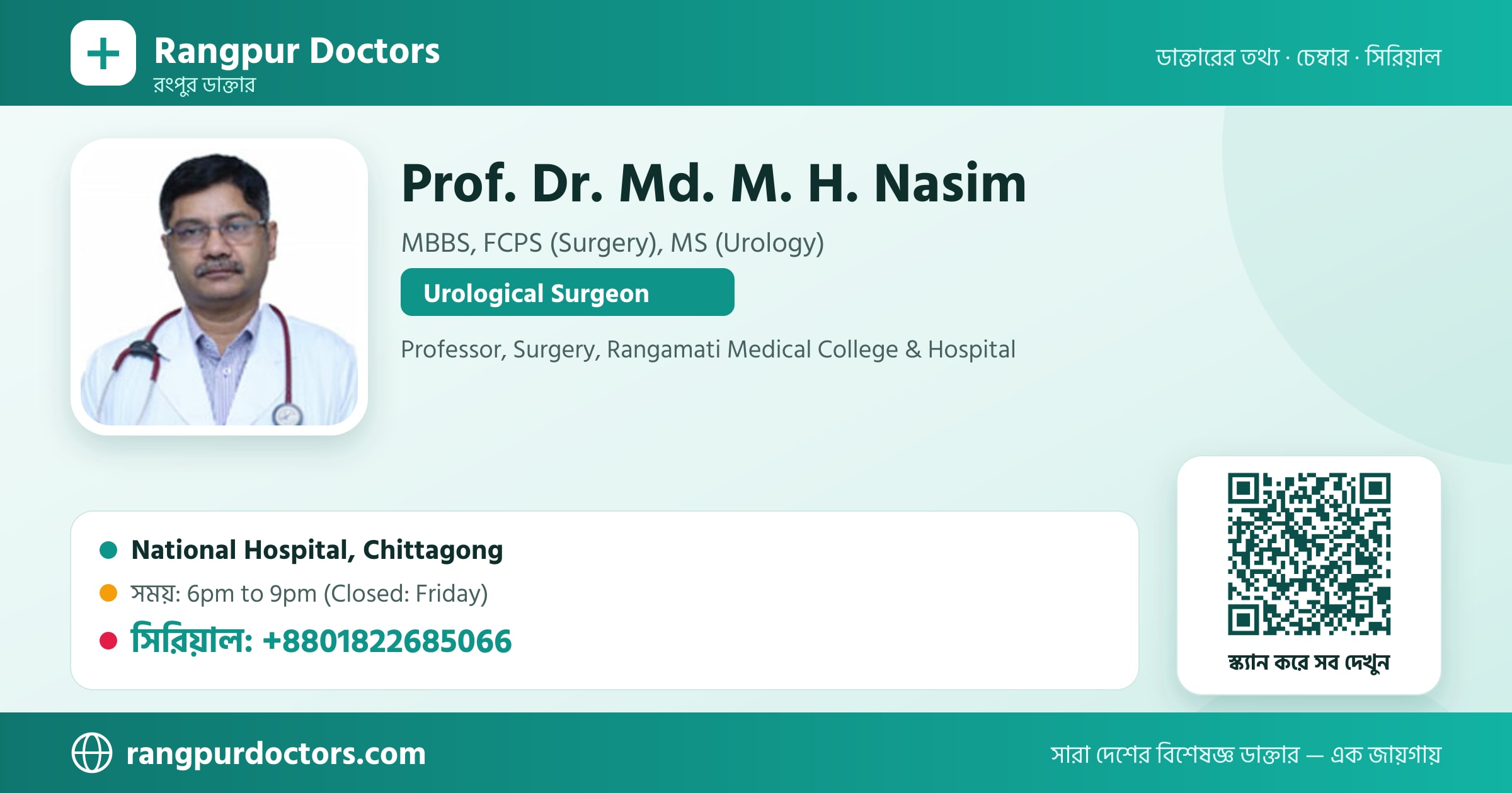 Prof. Dr. Md. M. H. Nasim — share card