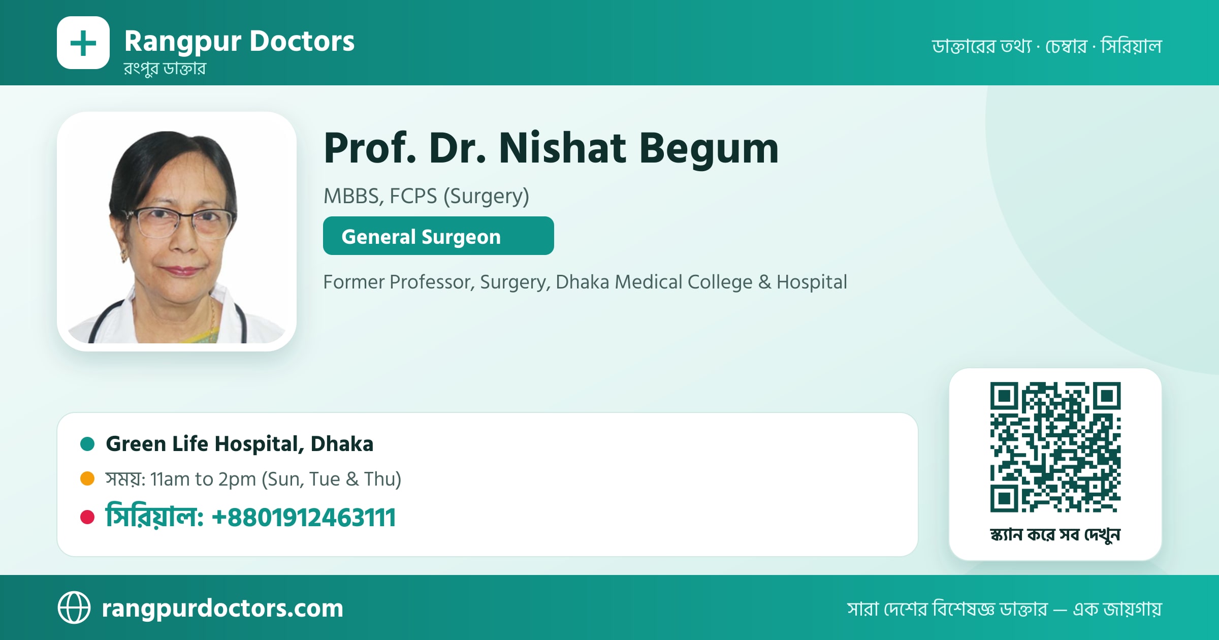 Prof. Dr. Nishat Begum — share card