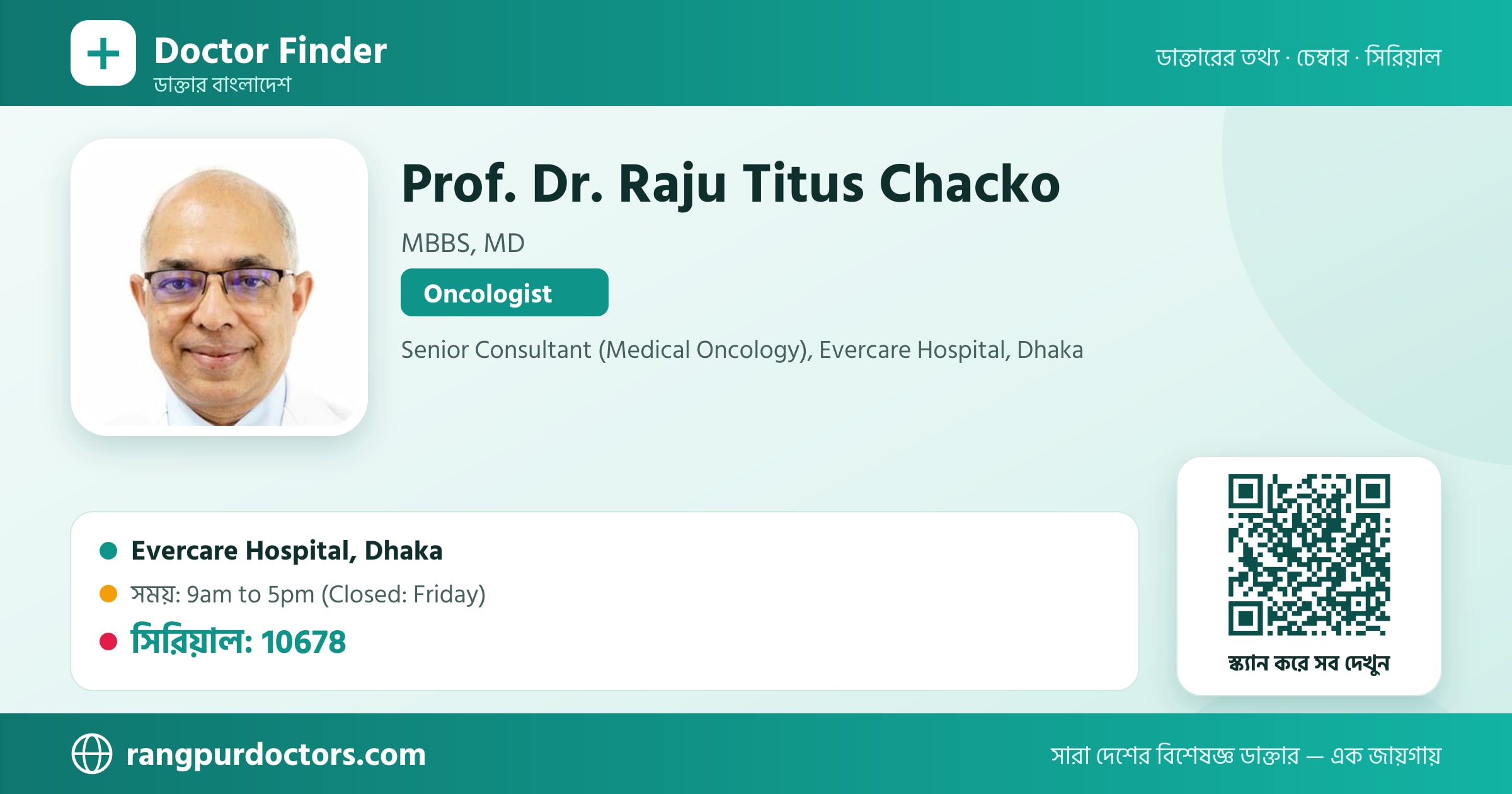 Prof. Dr. Raju Titus Chacko — share card