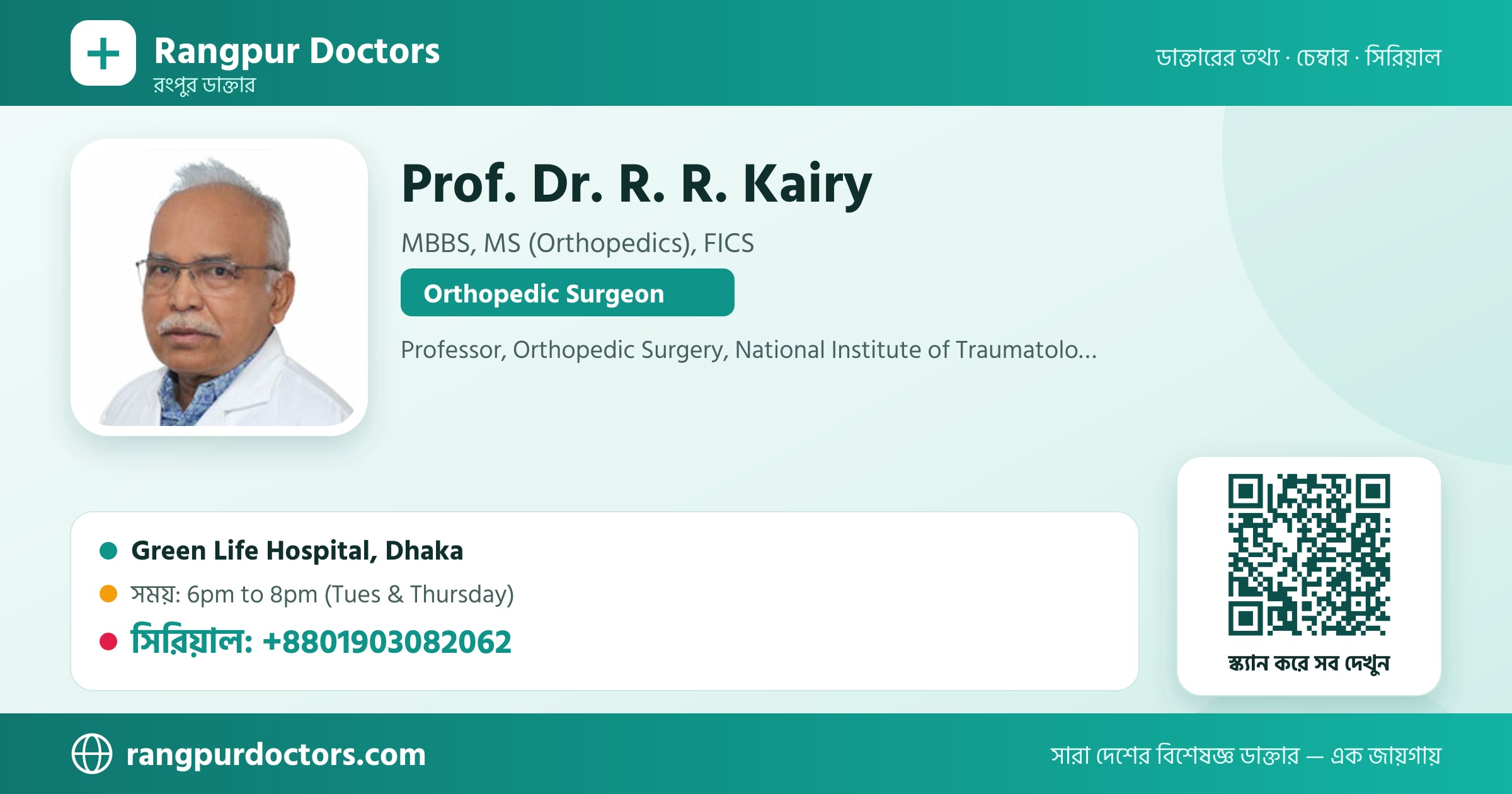 Prof. Dr. R. R. Kairy — share card